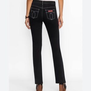 Johnny Was Sasson Straight Leg Jeans Black Size 26 NWT